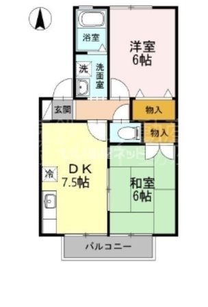 掛川市宮脇のアパートの間取り