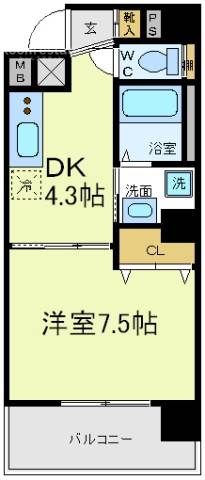 大阪市阿倍野区阪南町のマンションの間取り