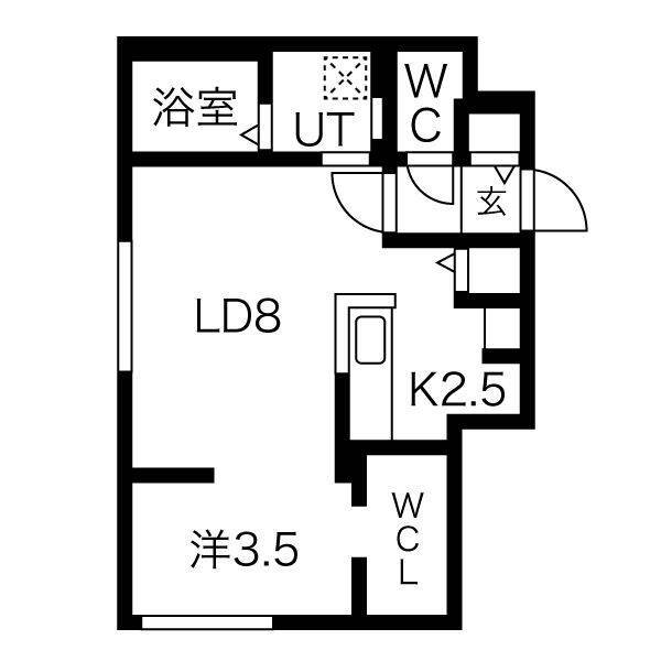 札幌市豊平区平岸二条のマンションの間取り