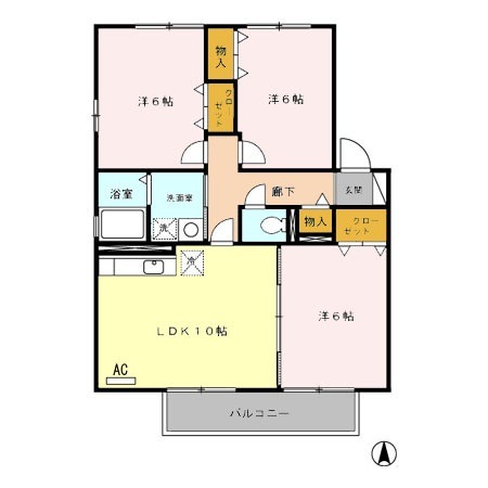 遠賀郡水巻町二西のアパートの間取り