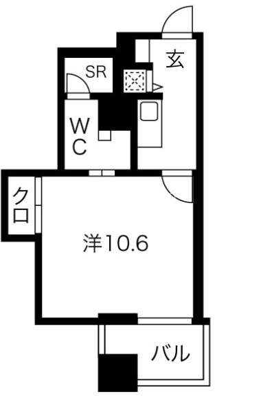 大阪市中央区東心斎橋のマンションの間取り