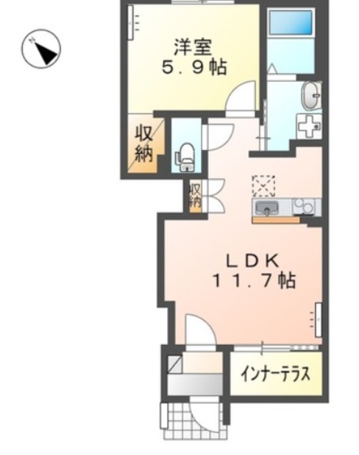 富士市比奈のアパートの間取り