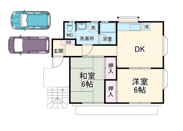 横浜市青葉区さつきが丘のアパートの間取り