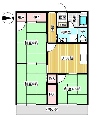 柏市高柳のアパートの間取り