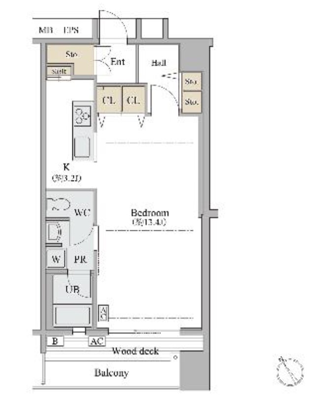 シャレール広尾　1号棟の間取り