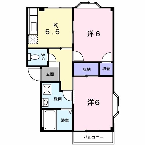 新潟市西区みずき野のアパートの間取り