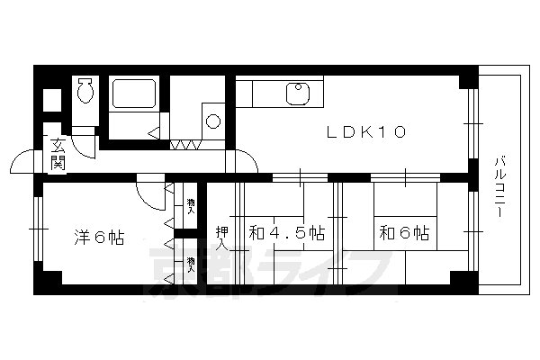 【京都市南区久世中久世町３丁目のマンションの間取り】