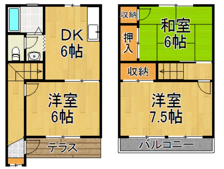 野田市山崎貝塚町のアパートの間取り