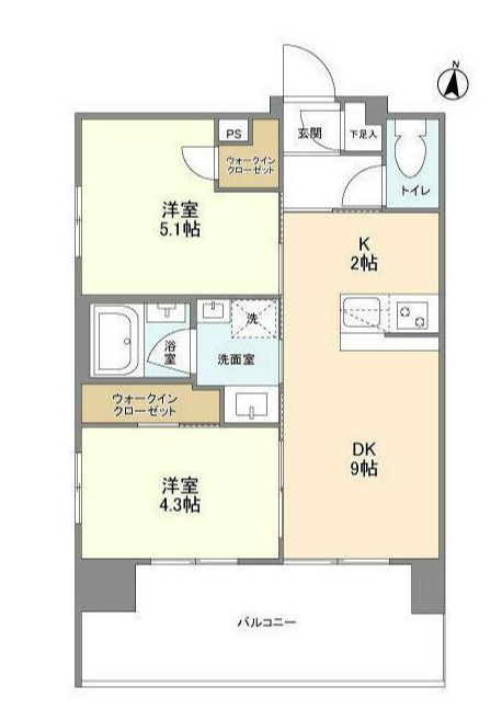 台東区三ノ輪のマンションの間取り