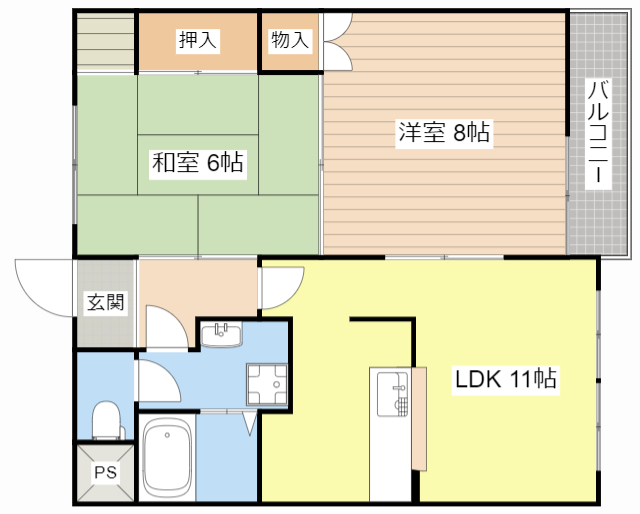 高島市勝野のマンションの間取り