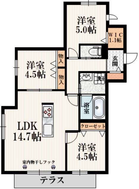 ソアヴィータ北千住の間取り