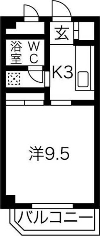 札幌市豊平区中の島一条のマンションの間取り