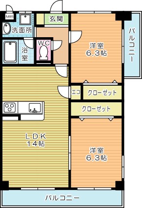 ニューガイア上石田の間取り