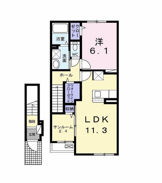 木更津市畑沢南のアパートの間取り