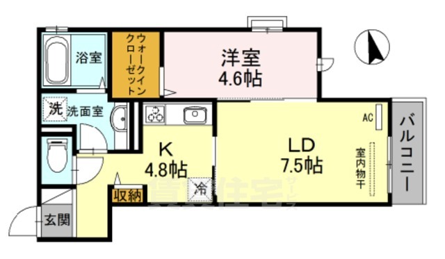 京都市伏見区淀池上町のアパートの間取り