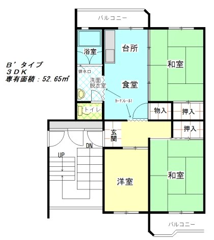 鴨谷台団地8棟の間取り