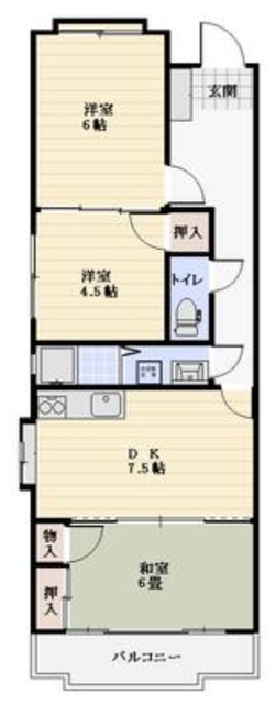 【家楽富第2ハイツの間取り】