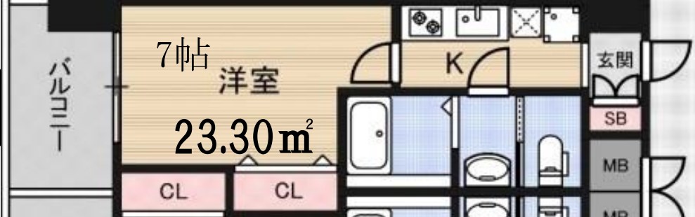 大阪市東淀川区東中島のマンションの間取り