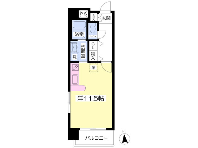 松山市水泥町のマンションの間取り