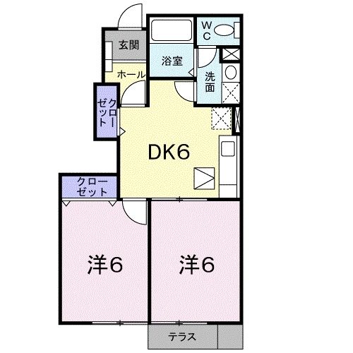 岩沼市相の原のアパートの間取り