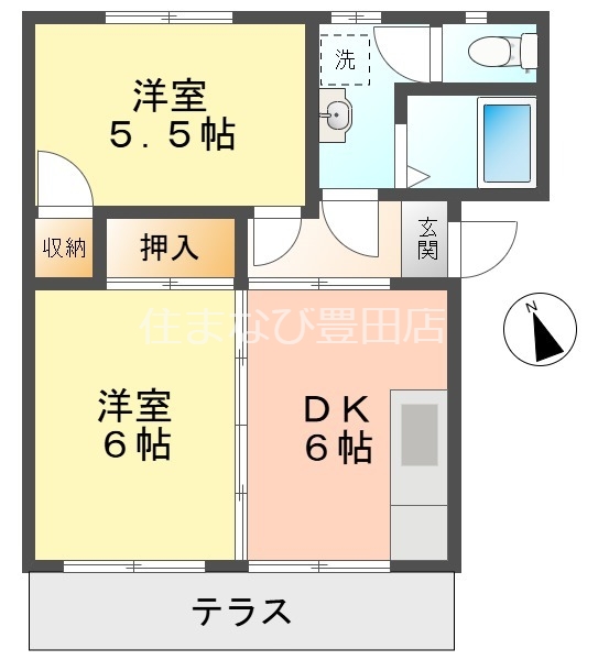 ハイツ朝日ヶ丘　Ａ棟の間取り