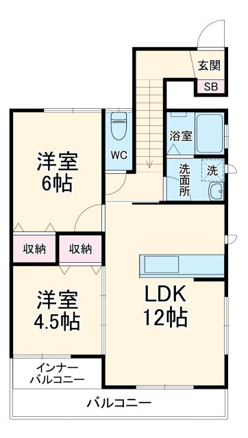 埼玉県さいたま市浦和区北浦和１（アパート）の賃貸物件の間取り