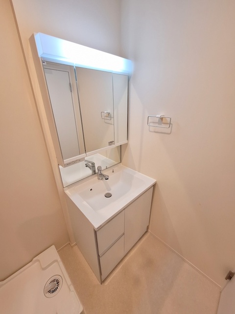 洗面設備　鏡裏収納付き３面鏡シャンプードレッサー