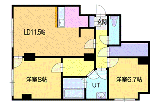 地下鉄東西線 南郷１８丁目駅 徒歩4分 11階建 築20年の間取り写真