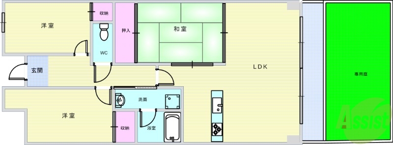 ベルヴュー長興寺の間取り写真