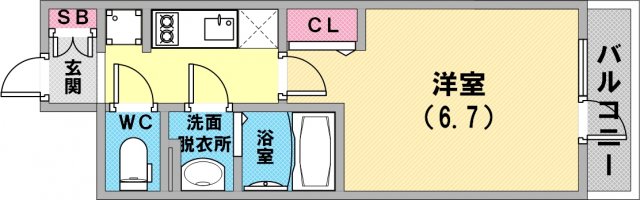 プレサンスTHE神戸の間取り写真