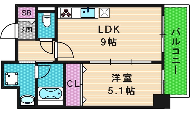 huit arbre上町台の間取り写真