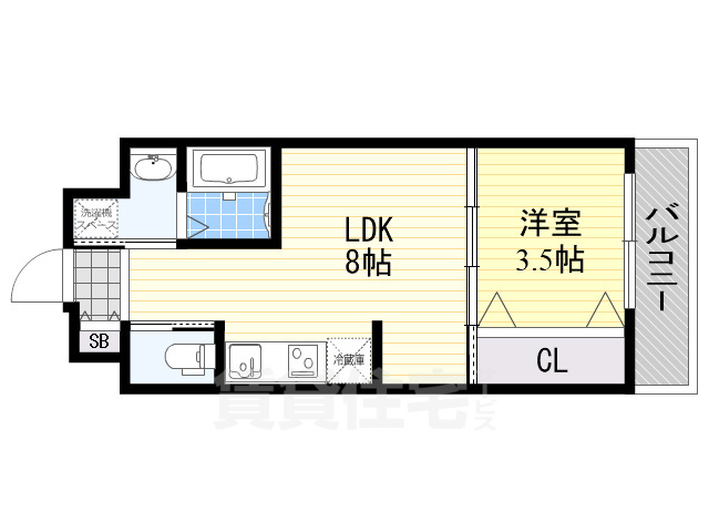 近鉄南大阪線 河堀口駅 徒歩8分 9階建 築8年の間取り写真