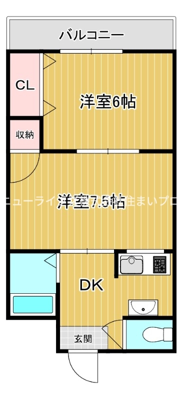 京阪本線 寝屋川市駅 徒歩3分 3階建 築31年の間取り写真