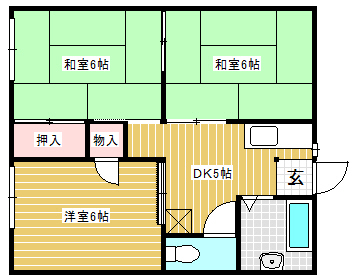 コーポラスタカハB棟の間取り