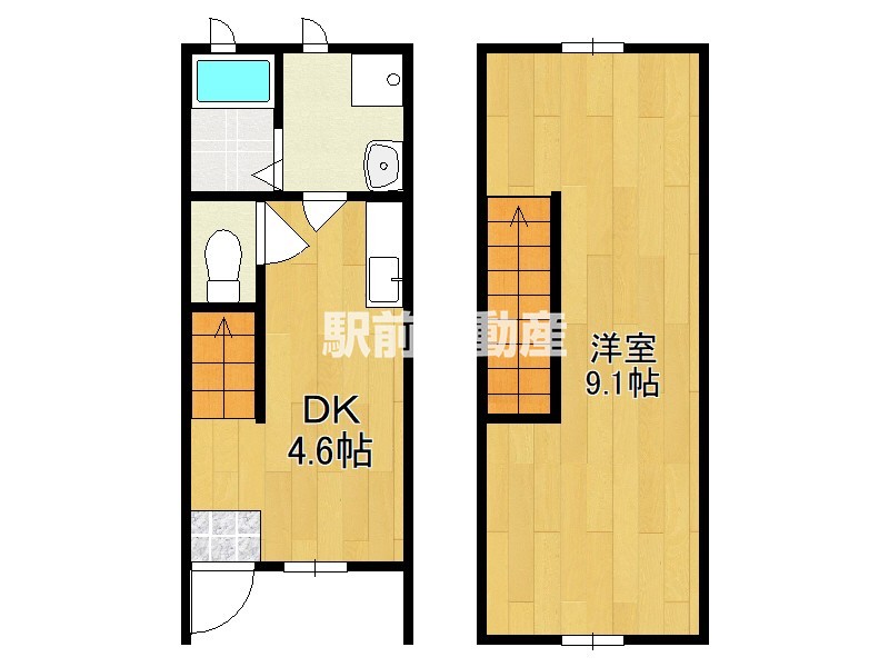 久留米市田主丸町殖木のアパートの間取り