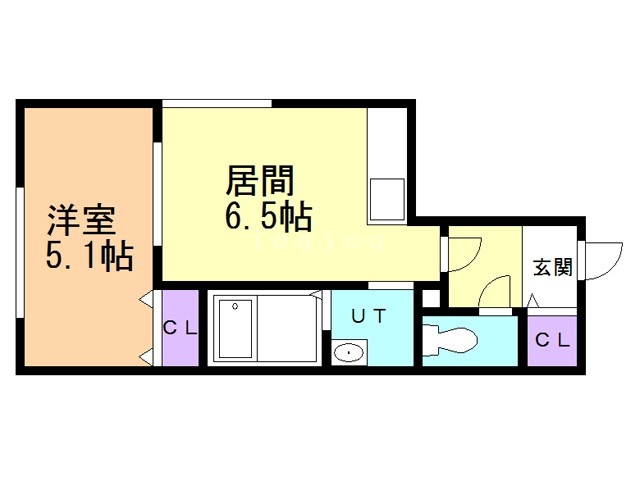 札幌市東区北四十三条東のマンションの間取り