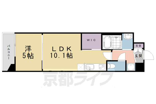 【京都市南区八条源町のマンションの間取り】