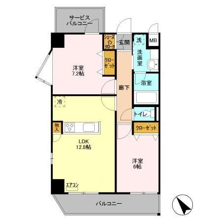 千葉市中央区弁天のマンションの間取り