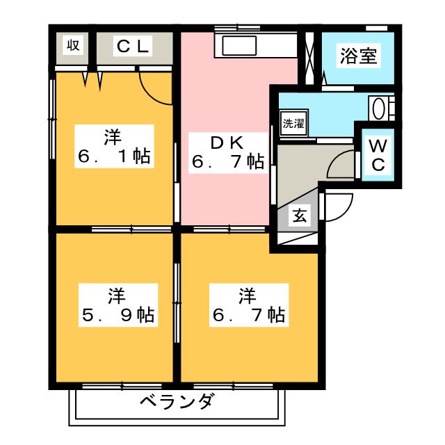 ラカーサフェリス　Ｄ棟の間取り