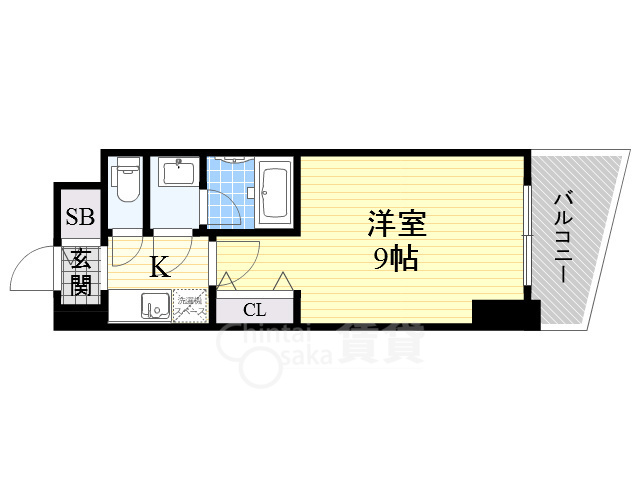 大阪市西区土佐堀のマンションの間取り