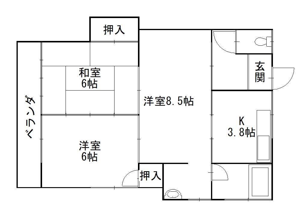 橋本アパート A棟の間取り