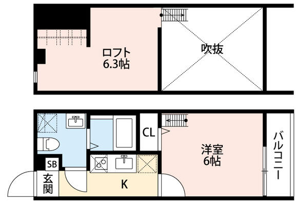 松戸市横須賀のアパートの間取り