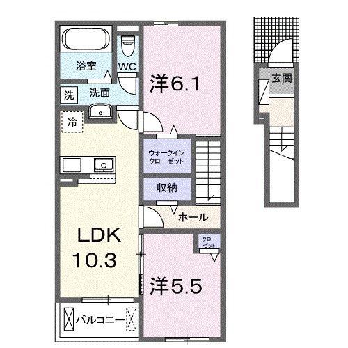 姫路市辻井のアパートの間取り