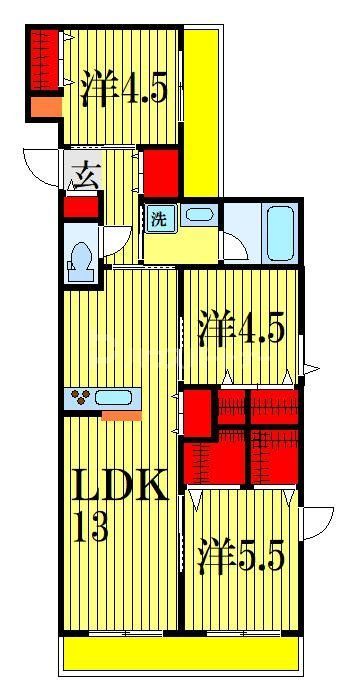 船橋市本中山のマンションの間取り