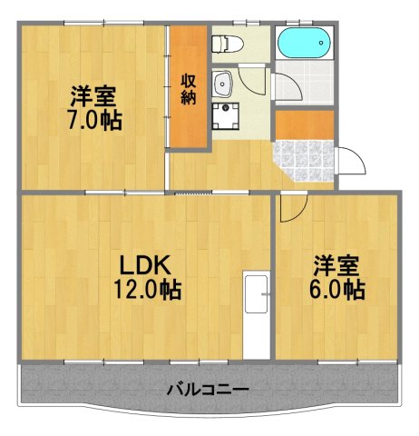 羽村市神明台のマンションの間取り