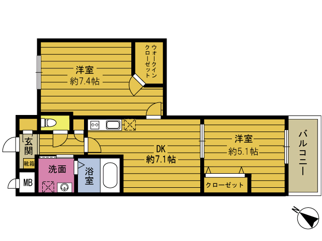 ＲＥＳＣＯ岩田の間取り