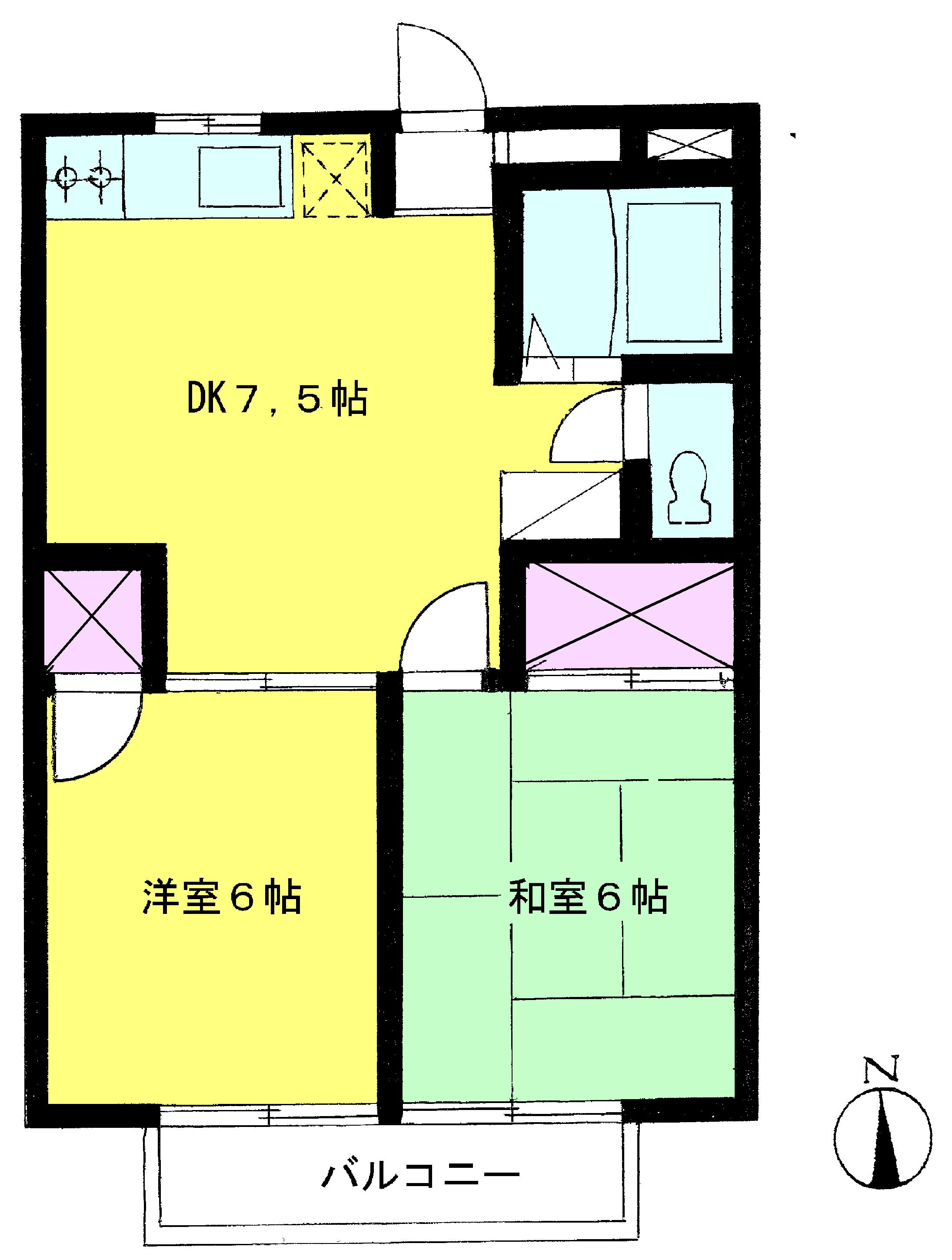 桶川市若宮のアパートの間取り