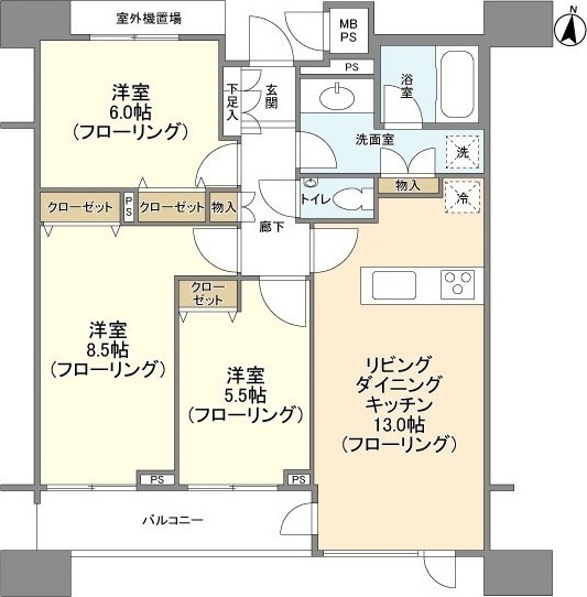 港区高輪のマンションの間取り