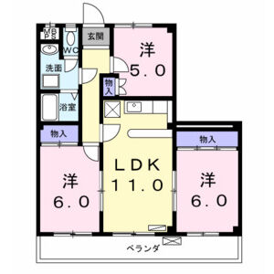 港西マンションIIの間取り