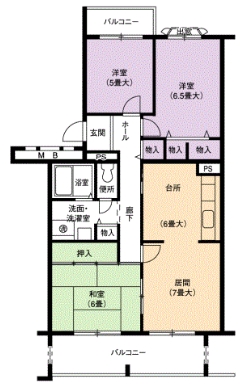 名古屋市千種区星ケ丘のマンションの間取り